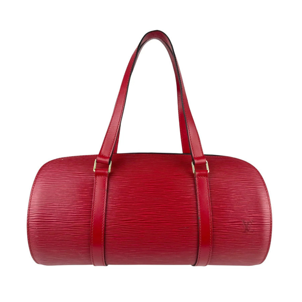 Louis Vuitton Epi Soufflot Top Handle Bag Leather Red Gold
